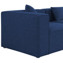  Manufacturer Color_Navy -- Cube 144" Navy Fabric Upholstered 8 pc Modular Sectional IMAGE 7