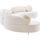  Manufacturer Color_Cream -- Vivacious 169" Cream Velvet Upholstered 3 pc Sectional IMAGE 10
