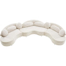  Manufacturer Color_Cream -- Vivacious 169" Cream Velvet Upholstered 3 pc Sectional IMAGE 11