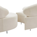  Manufacturer Color_Cream -- Vivacious 169" Cream Velvet Upholstered 3 pc Sectional IMAGE 12