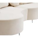  Manufacturer Color_Cream -- Vivacious 169" Cream Velvet Upholstered 3 pc Sectional IMAGE 13