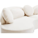  Manufacturer Color_Cream -- Vivacious 169" Cream Velvet Upholstered 3 pc Sectional IMAGE 15