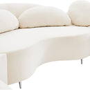  Manufacturer Color_Cream -- Vivacious 169" Cream Velvet Upholstered 3 pc Sectional IMAGE 16