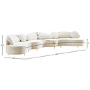  Manufacturer Color_Cream -- Vivacious 169" Cream Velvet Upholstered 3 pc Sectional IMAGE 19