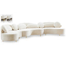  Manufacturer Color_Cream -- Vivacious 169" Cream Velvet Upholstered 3 pc Sectional IMAGE 1