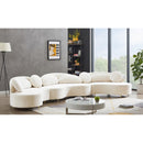  Manufacturer Color_Cream -- Vivacious 169" Cream Velvet Upholstered 3 pc Sectional IMAGE 3