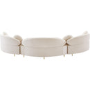  Manufacturer Color_Cream -- Vivacious 169" Cream Velvet Upholstered 3 pc Sectional IMAGE 6