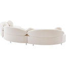  Manufacturer Color_Cream -- Vivacious 169" Cream Velvet Upholstered 3 pc Sectional IMAGE 9