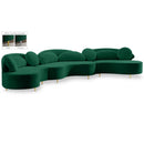  Manufacturer Color_Green -- Vivacious 169" Green Velvet Upholstered 3 pc Sectional IMAGE 1