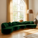  Manufacturer Color_Green -- Vivacious 169" Green Velvet Upholstered 3 pc Sectional IMAGE 2