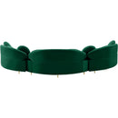  Manufacturer Color_Green -- Vivacious 169" Green Velvet Upholstered 3 pc Sectional IMAGE 5