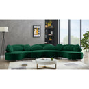  Manufacturer Color_Green -- Vivacious 169" Green Velvet Upholstered 3 pc Sectional IMAGE 8