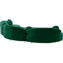  Manufacturer Color_Green -- Vivacious 169" Green Velvet Upholstered 3 pc Sectional IMAGE 9