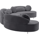  Manufacturer Color_Grey -- Vivacious 169" Grey Velvet Upholstered 3 pc Sectional IMAGE 10