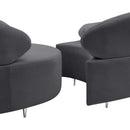  Manufacturer Color_Grey -- Vivacious 169" Grey Velvet Upholstered 3 pc Sectional IMAGE 12