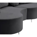  Manufacturer Color_Grey -- Vivacious 169" Grey Velvet Upholstered 3 pc Sectional IMAGE 13