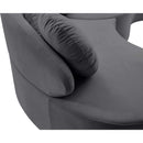  Manufacturer Color_Grey -- Vivacious 169" Grey Velvet Upholstered 3 pc Sectional IMAGE 14