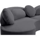  Manufacturer Color_Grey -- Vivacious 169" Grey Velvet Upholstered 3 pc Sectional IMAGE 15