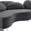  Manufacturer Color_Grey -- Vivacious 169" Grey Velvet Upholstered 3 pc Sectional IMAGE 16
