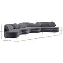  Manufacturer Color_Grey -- Vivacious 169" Grey Velvet Upholstered 3 pc Sectional IMAGE 19