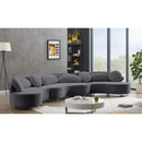  Manufacturer Color_Grey -- Vivacious 169" Grey Velvet Upholstered 3 pc Sectional IMAGE 4