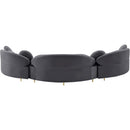  Manufacturer Color_Grey -- Vivacious 169" Grey Velvet Upholstered 3 pc Sectional IMAGE 5