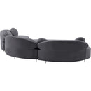  Manufacturer Color_Grey -- Vivacious 169" Grey Velvet Upholstered 3 pc Sectional IMAGE 9