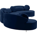  Manufacturer Color_Navy -- Vivacious 169" Navy Velvet Upholstered 3 pc Sectional IMAGE 10