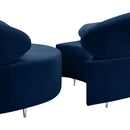  Manufacturer Color_Navy -- Vivacious 169" Navy Velvet Upholstered 3 pc Sectional IMAGE 12