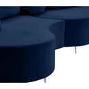  Manufacturer Color_Navy -- Vivacious 169" Navy Velvet Upholstered 3 pc Sectional IMAGE 13