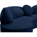  Manufacturer Color_Navy -- Vivacious 169" Navy Velvet Upholstered 3 pc Sectional IMAGE 15
