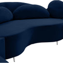  Manufacturer Color_Navy -- Vivacious 169" Navy Velvet Upholstered 3 pc Sectional IMAGE 16