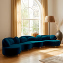  Manufacturer Color_Navy -- Vivacious 169" Navy Velvet Upholstered 3 pc Sectional IMAGE 2