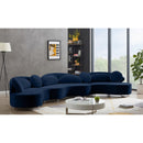 Manufacturer Color_Navy -- Vivacious 169" Navy Velvet Upholstered 3 pc Sectional IMAGE 4