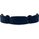  Manufacturer Color_Navy -- Vivacious 169" Navy Velvet Upholstered 3 pc Sectional IMAGE 5