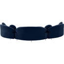  Manufacturer Color_Navy -- Vivacious 169" Navy Velvet Upholstered 3 pc Sectional IMAGE 6