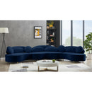  Manufacturer Color_Navy -- Vivacious 169" Navy Velvet Upholstered 3 pc Sectional IMAGE 7