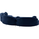  Manufacturer Color_Navy -- Vivacious 169" Navy Velvet Upholstered 3 pc Sectional IMAGE 9