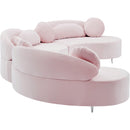  Manufacturer Color_Pink -- Vivacious 169" Pink Velvet Upholstered 3 pc Sectional IMAGE 10