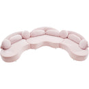  Manufacturer Color_Pink -- Vivacious 169" Pink Velvet Upholstered 3 pc Sectional IMAGE 11