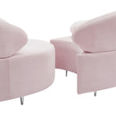  Manufacturer Color_Pink -- Vivacious 169" Pink Velvet Upholstered 3 pc Sectional IMAGE 12