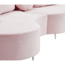  Manufacturer Color_Pink -- Vivacious 169" Pink Velvet Upholstered 3 pc Sectional IMAGE 13