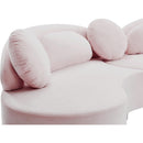  Manufacturer Color_Pink -- Vivacious 169" Pink Velvet Upholstered 3 pc Sectional IMAGE 15
