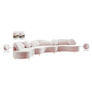  Manufacturer Color_Pink -- Vivacious 169" Pink Velvet Upholstered 3 pc Sectional IMAGE 20