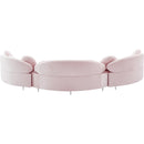  Manufacturer Color_Pink -- Vivacious 169" Pink Velvet Upholstered 3 pc Sectional IMAGE 6