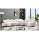  Manufacturer Color_Pink -- Vivacious 169" Pink Velvet Upholstered 3 pc Sectional IMAGE 8