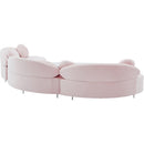  Manufacturer Color_Pink -- Vivacious 169" Pink Velvet Upholstered 3 pc Sectional IMAGE 9