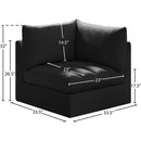 Meridian Jacob Black Velvet Corner IMAGE 9