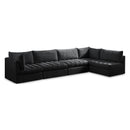  Manufacturer Color_Black -- Meridian Jacob Fabric 5 pc Sectional IMAGE 1