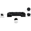 Meridian Jacob Black Velvet Modular Sectional IMAGE 6